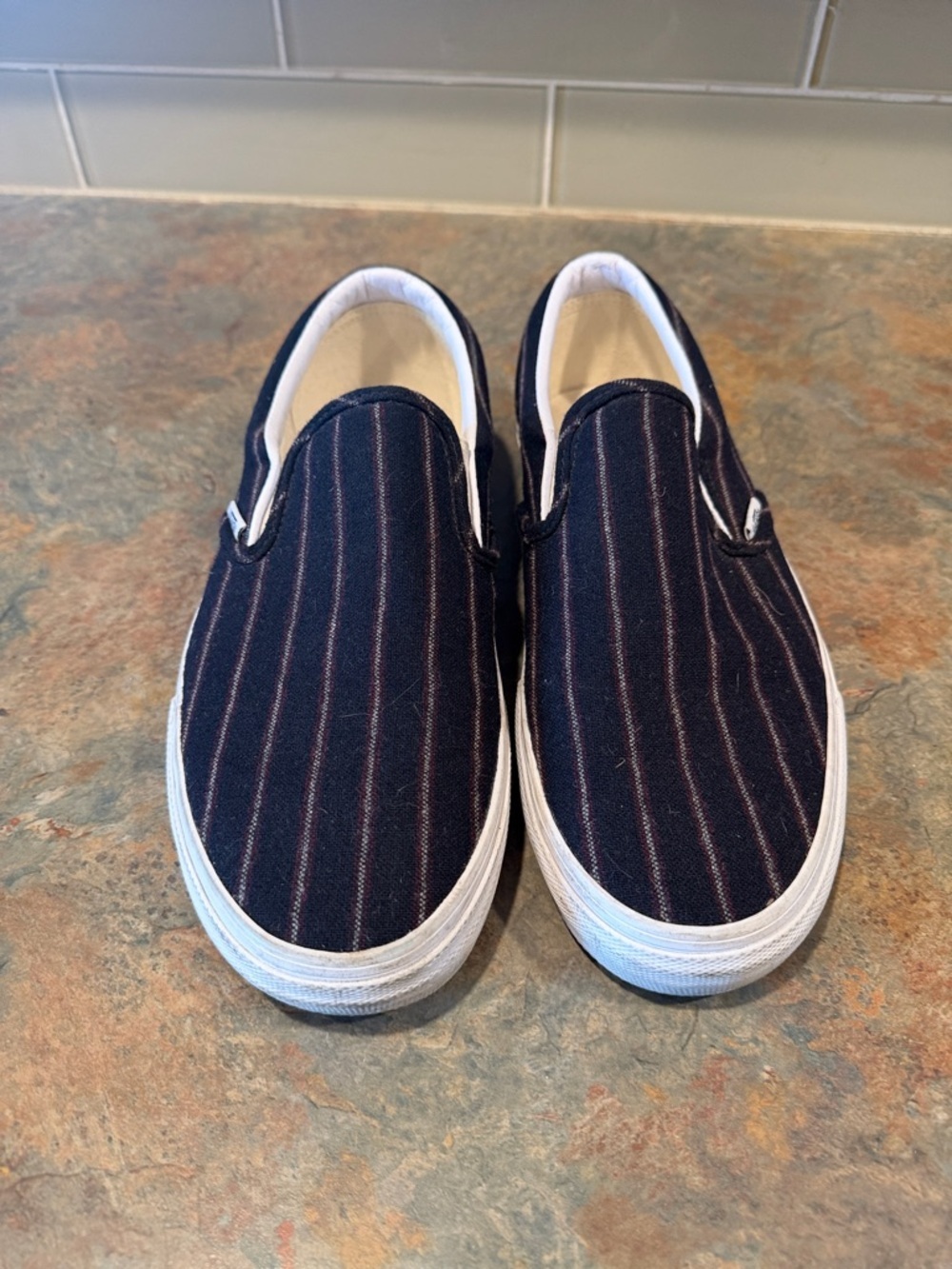 Vans Black and Purple Striped Shoes US Men’s 8.5/ Womens 10 Gently Used